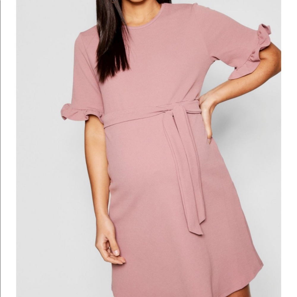 Pink maternity dress